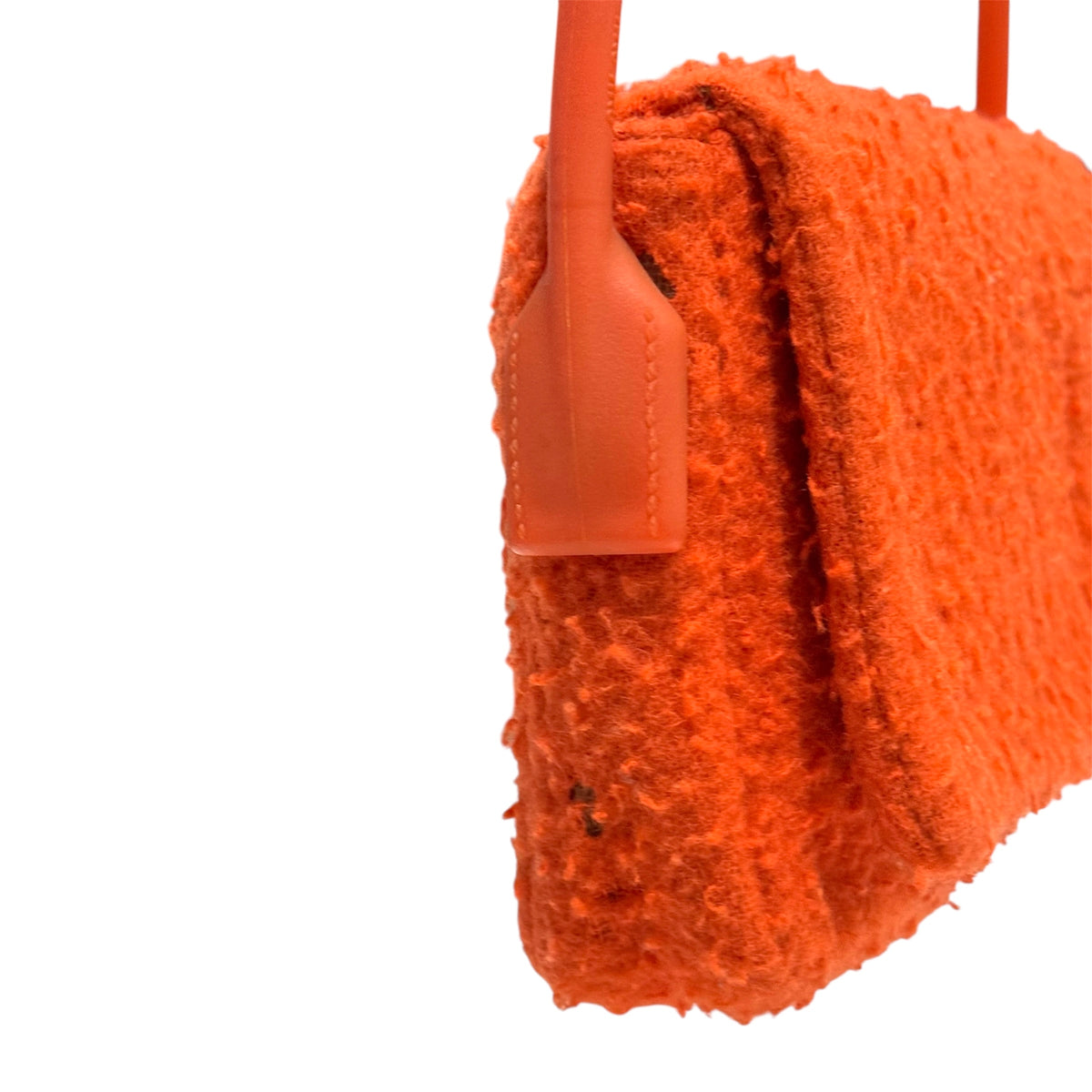 MIU MIU FW1999 ORANGE WOOL RUBBER SHOULDER BAG