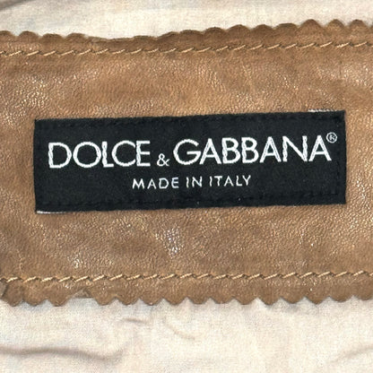 DOLCE & GABBANA BROWN LEATHER SHIRT