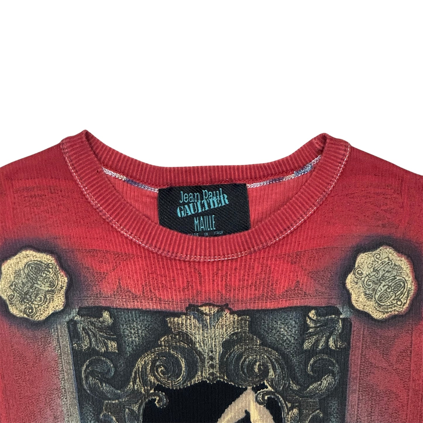 JEAN PAUL GAULTIER MAILLE 1990S  TATTOO ARTIST PRINT TOP