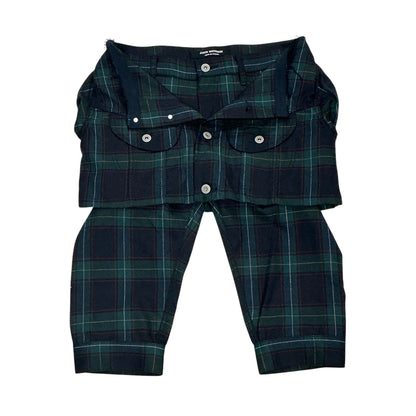 JUNYA WATANABE SS2006 DOUBLE LAYERED PLAID WOOL PANTS