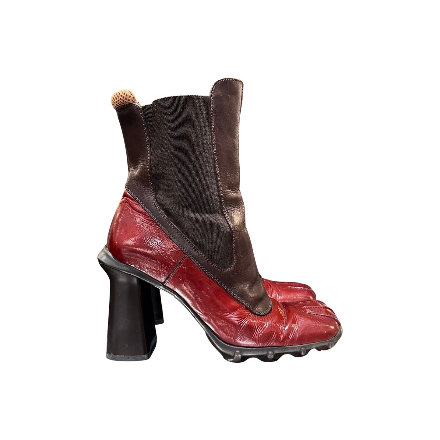 MIU MIU 1999 RED BUBBLE BOOTS