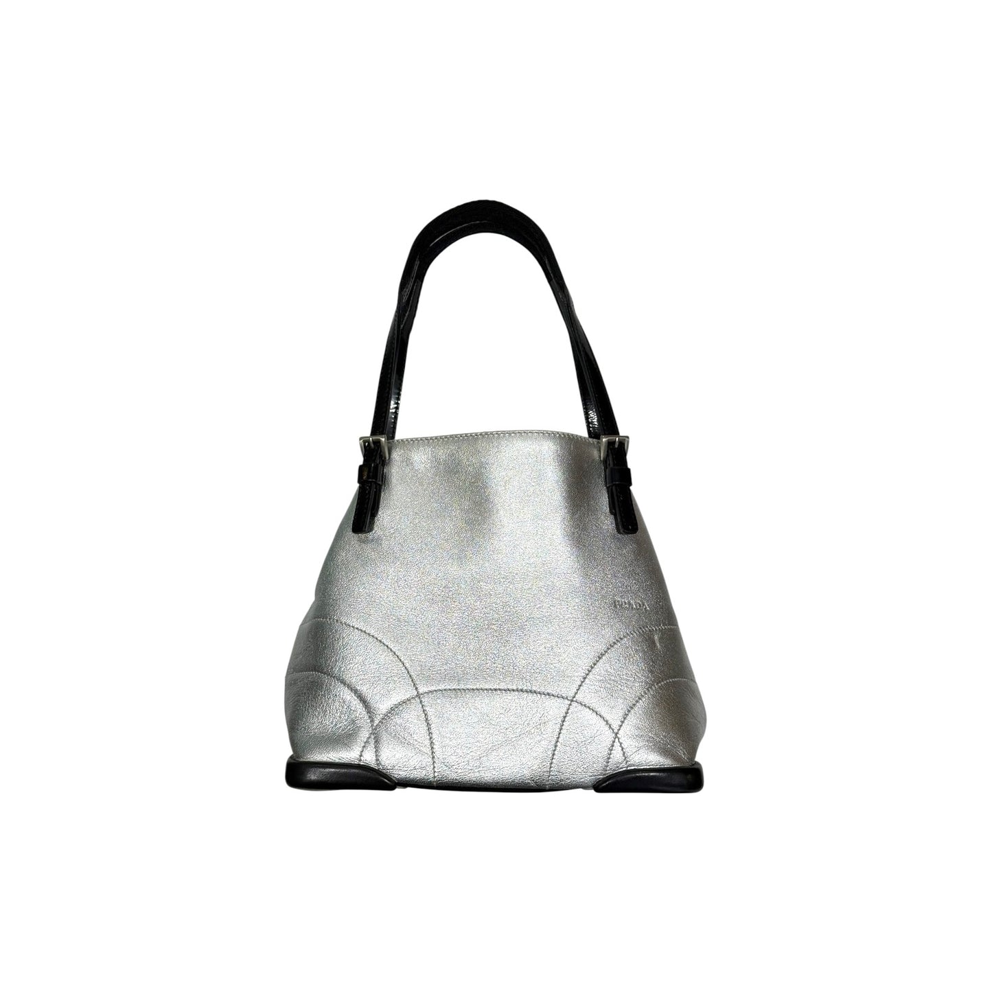 PRADA SILVER BOWLING BAG