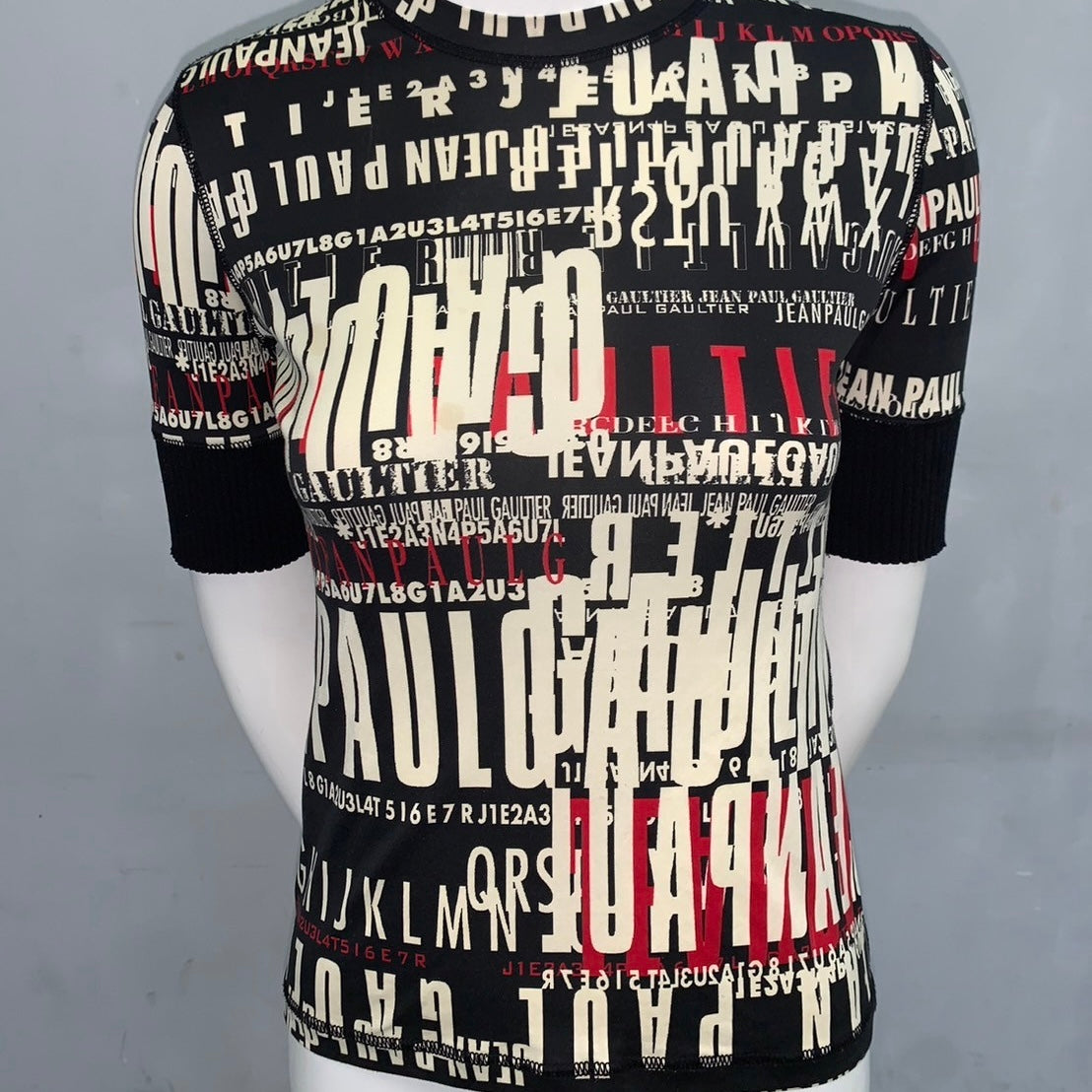 RARE JEAN PAUL GAULTIER TYPOGRAPHY TSHIRT