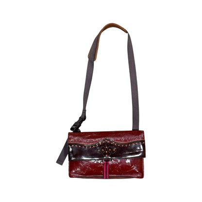 MIU MIU FW1999 BROWN BROGUE PATENT LEATHER BAG