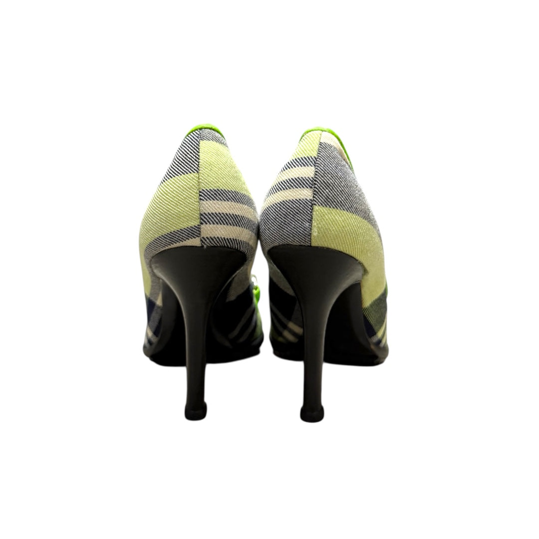 CHRISTIAN DIOR LIME PLAID HEELS