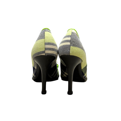 CHRISTIAN DIOR LIME PLAID HEELS