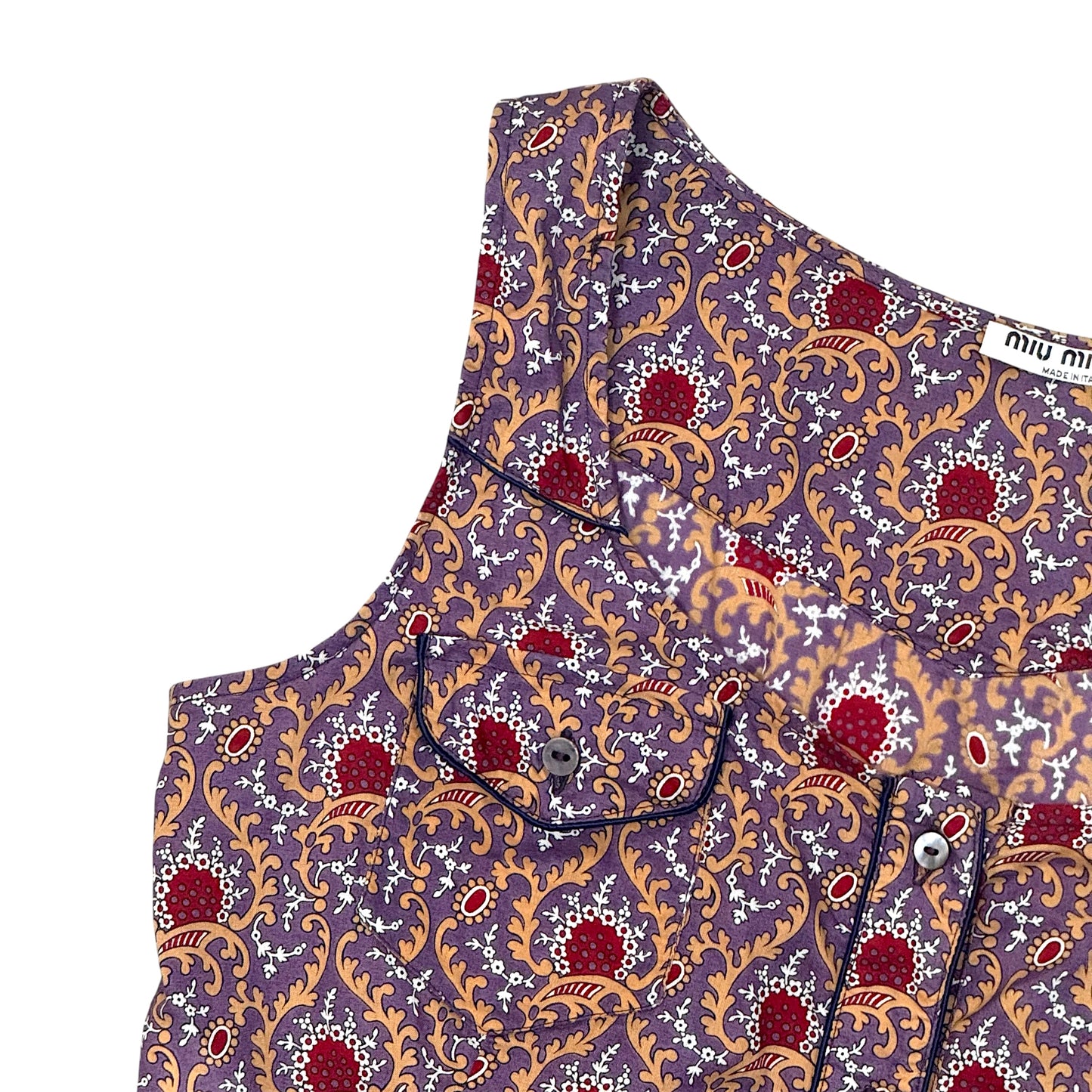 MIU MIU PURPLE FLORAL TOP