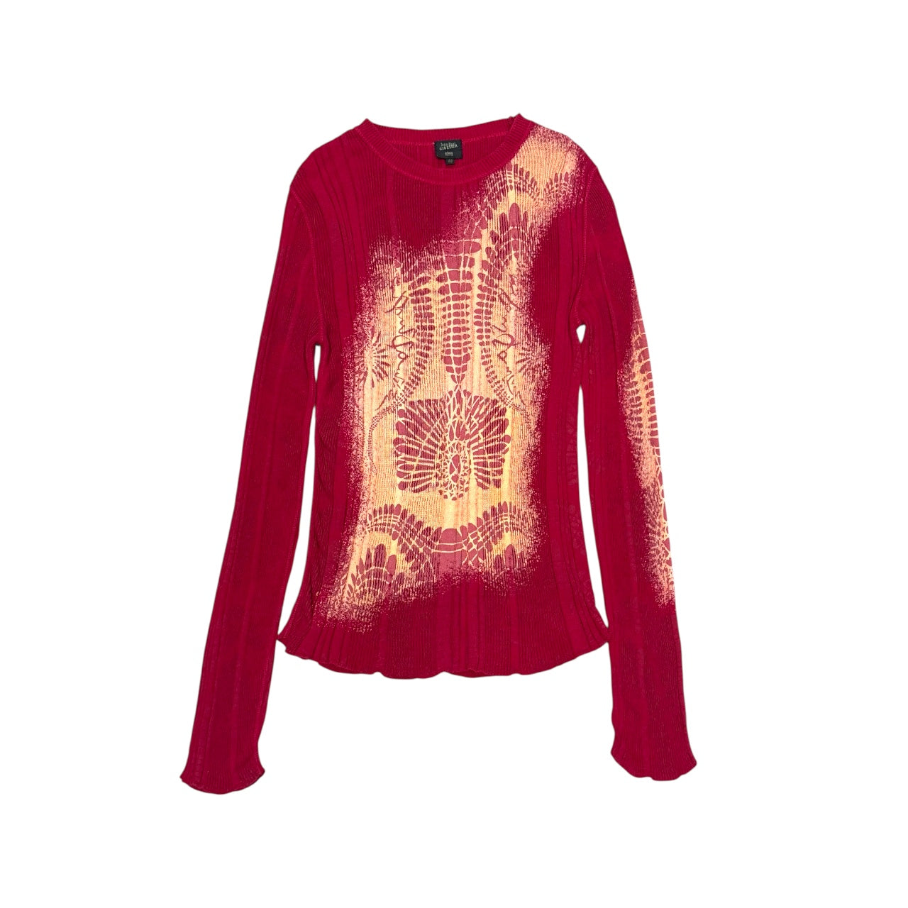 JEAN PAUL GAULTIER LACE PRINTED KNIT SWEATER
