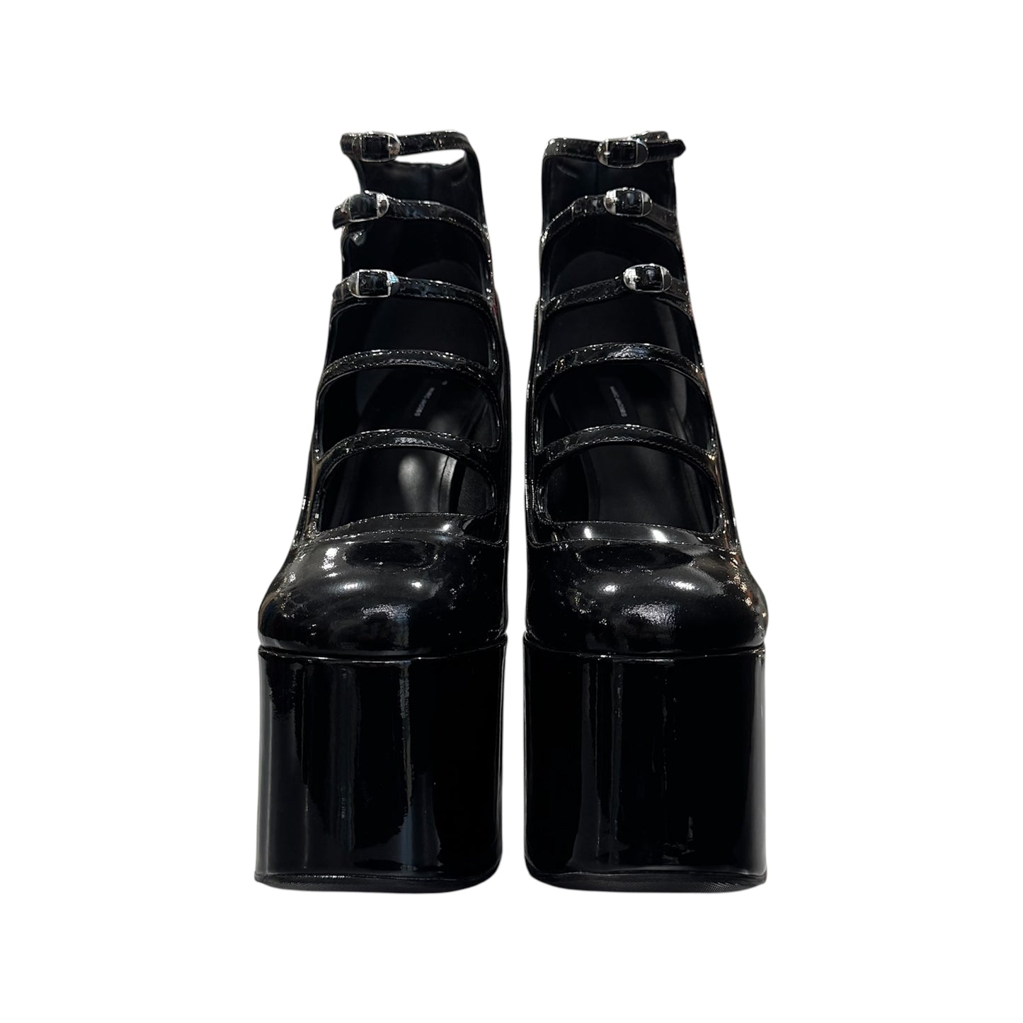 MARC JACOB BLACK KIKI PATENT LEATHER ANKLE BOOTS