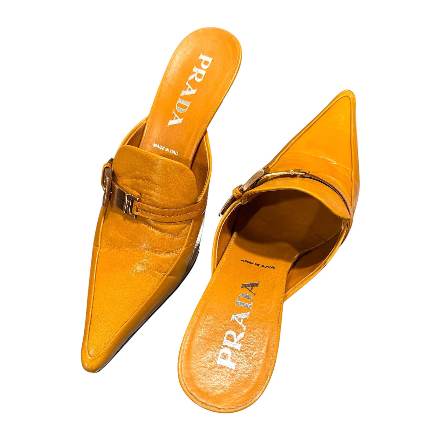 PRADA YELLOW LOAFERS MULES