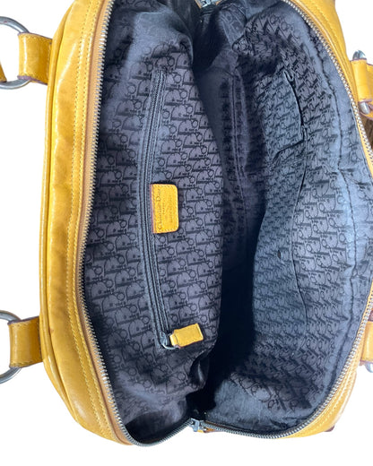 CHRISTAIN DIOR YELLOW GAUCHO DOUBLE SADDLE BAG
