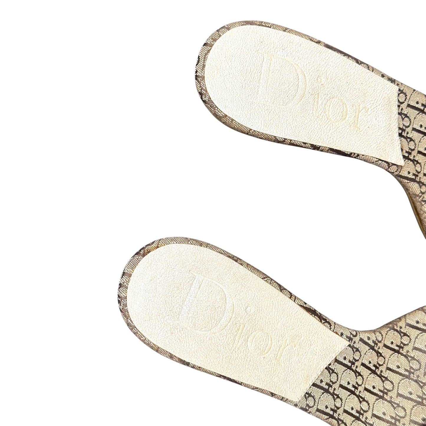 CHRISTIAN DIOR BROWN MONOGRAM MULES