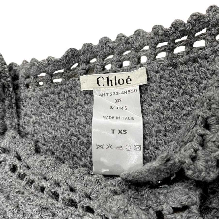 CHLOÉ GREY KNITTED TOP