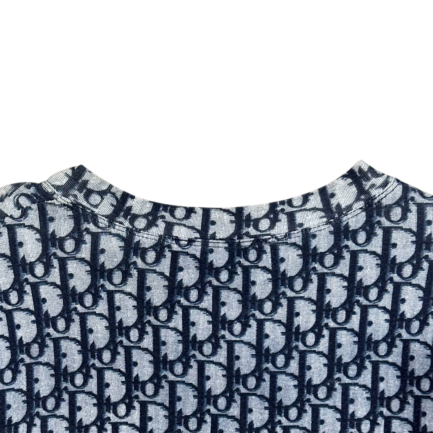 CHRISTIAN DIOR NAVY TROTTER MONOGRAM LONG SLEEVE TOP