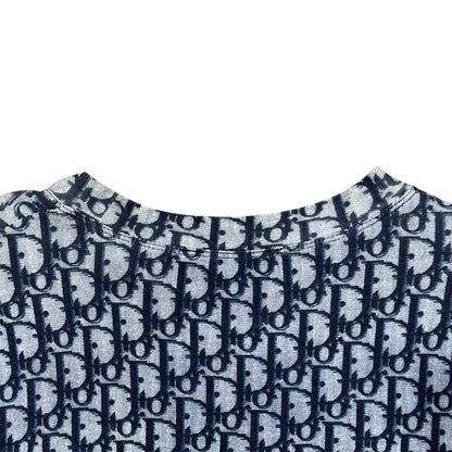 CHRISTIAN DIOR NAVY TROTTER MONOGRAM LONG SLEEVE TOP