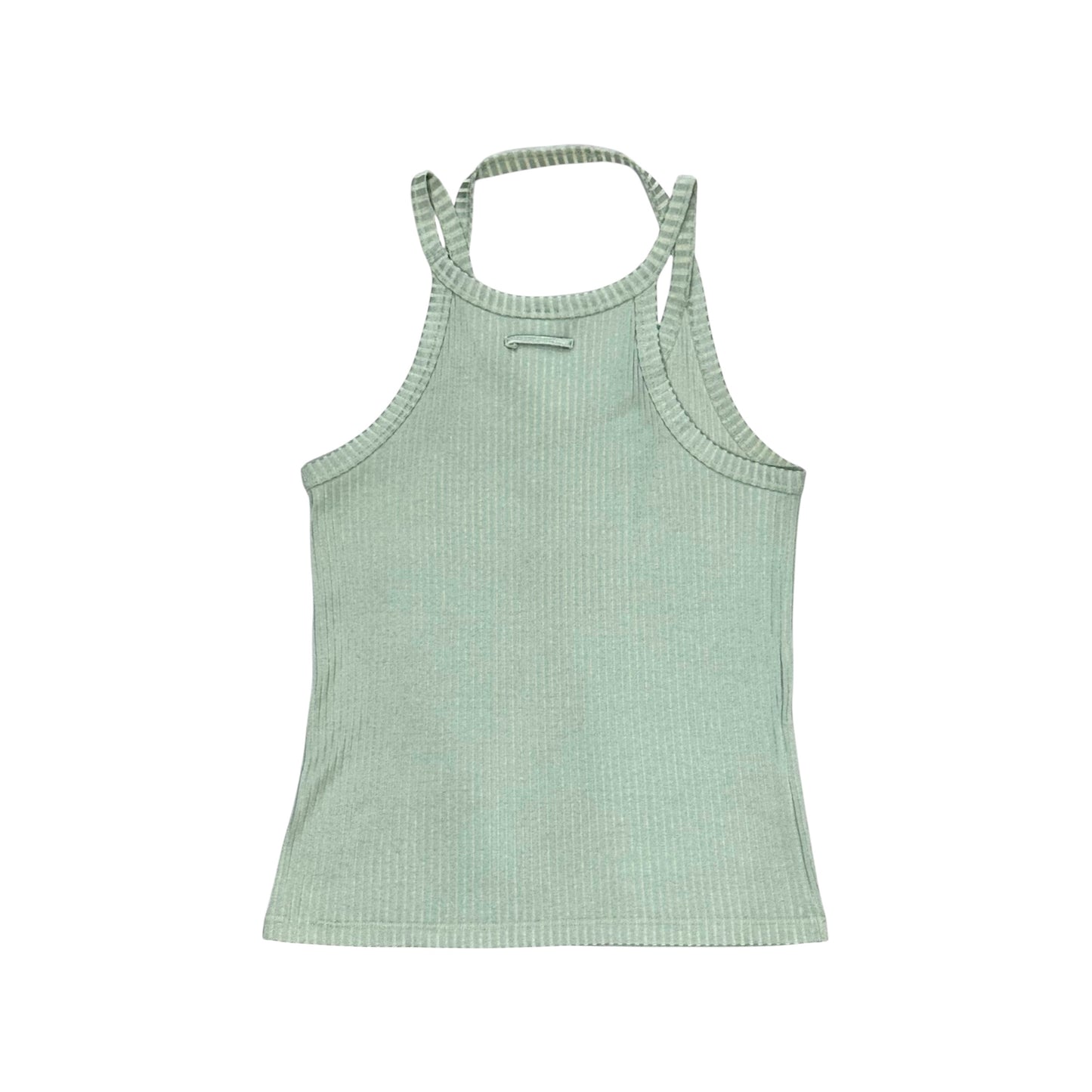 JEAN PAUL GAULTIER MINT RIBBED HALTER TANK TOP