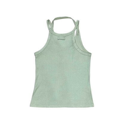 JEAN PAUL GAULTIER MINT RIBBED HALTER TANK TOP