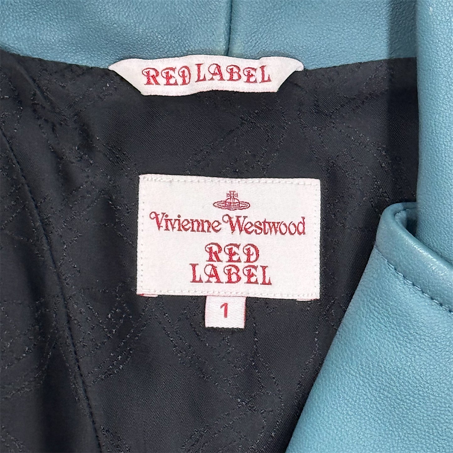VIVIENNE WESTWOOD RED LABEL BLUE BLOUSON LEATHER JACKET