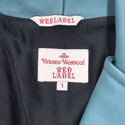 VIVIENNE WESTWOOD RED LABEL BLUE BLOUSON LEATHER JACKET