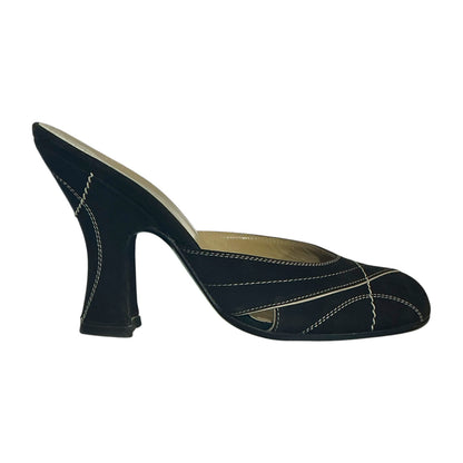 PRADA DARK BROWN SUEDE HEELS