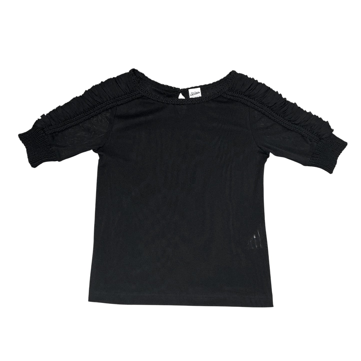 JEAN PAUL GAULTIER BLACK PLEATED TOP
