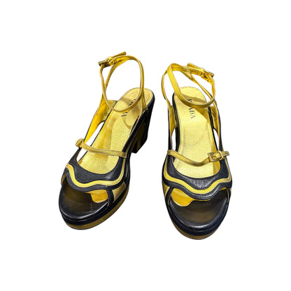 PRADA GOLDEN PLATFORM HEELS S/S2008