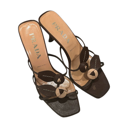 PRADA 1990S ROSEBUD HEELS