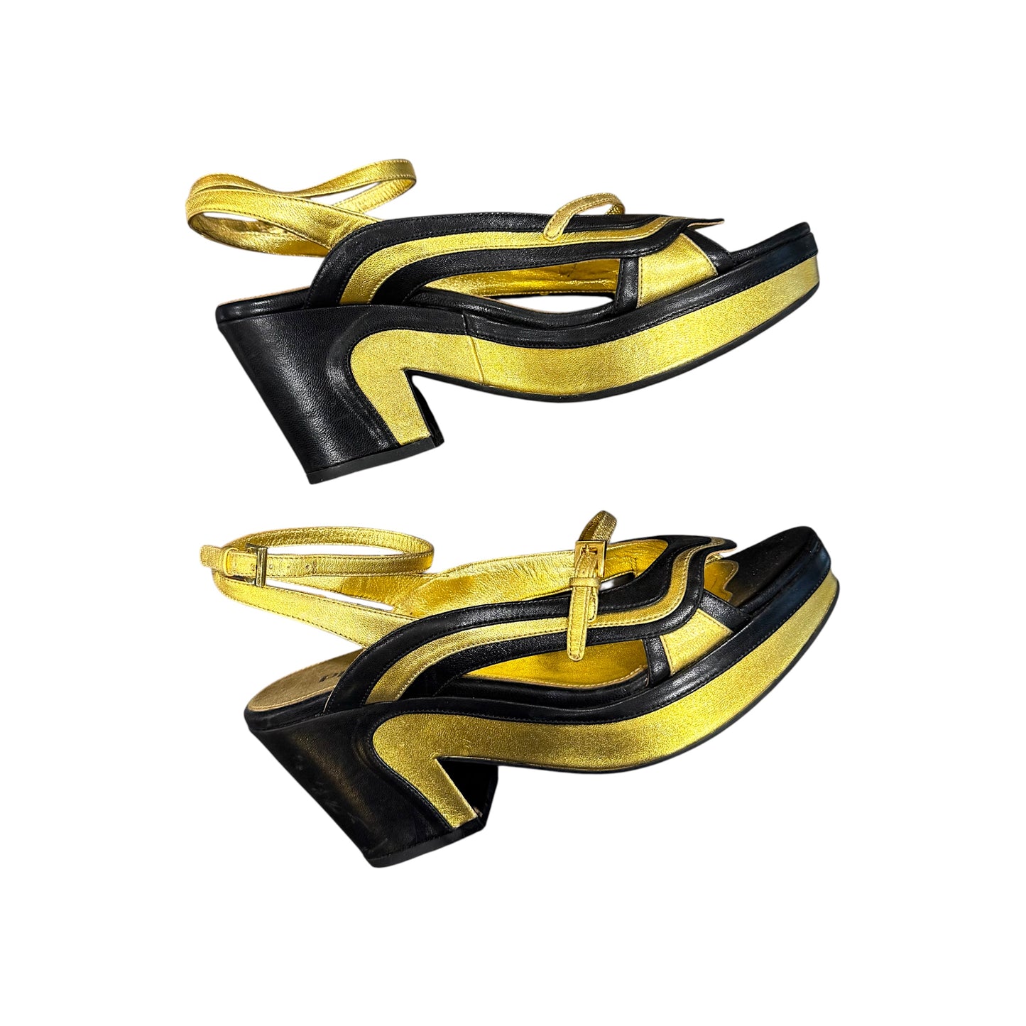 PRADA GOLDEN PLATFORM HEELS S/S2008