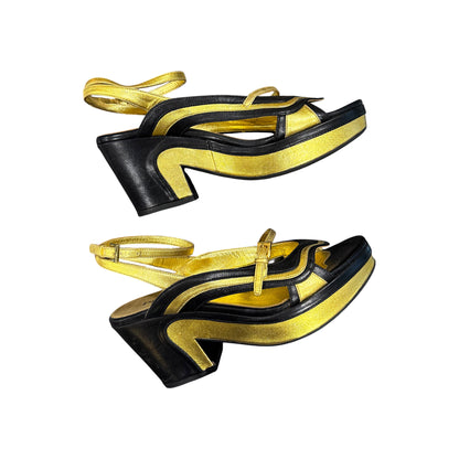PRADA GOLDEN PLATFORM HEELS S/S2008