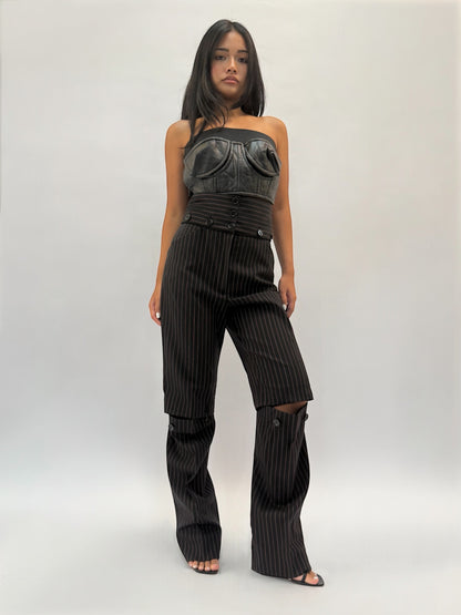 COMME DES GARÇON BLACK LEATHER BRA