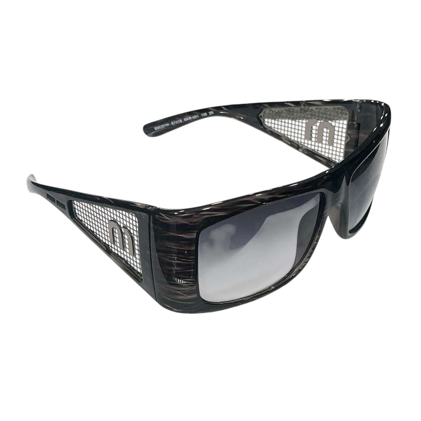 MIU MIU DARK BROWN 2000S MESH SUNGLASSES