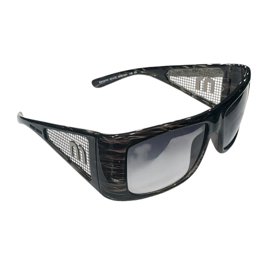 MIU MIU DARK BROWN 2000S MESH SUNGLASSES
