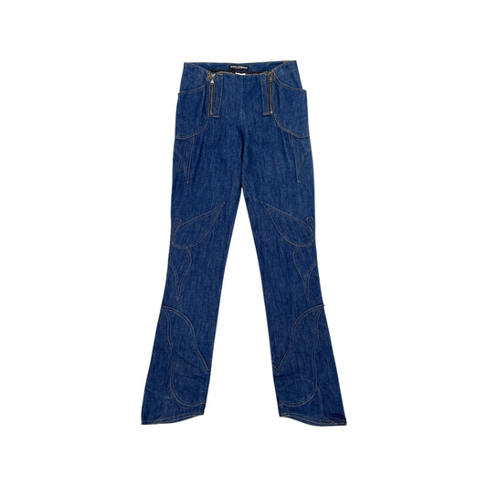 DOLCE & GABBANA 00S FLOWER DENIM PANTS
