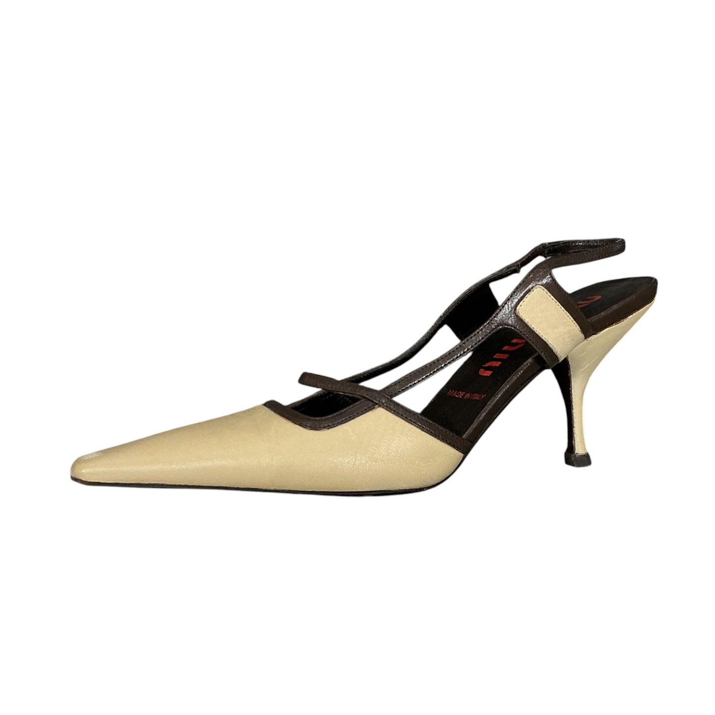 MIU MIU BEDIGE KITTEN HEELS