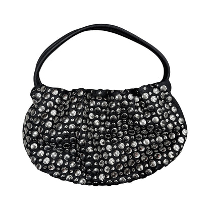 SONIA RYKIEL BLACK LEATHER DOMINO STUDDED BAG