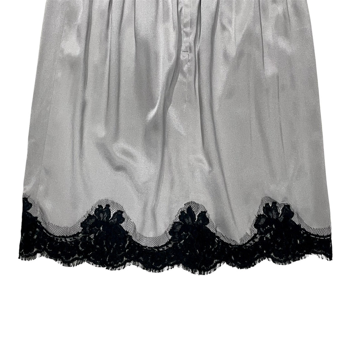 DOLCE & GABBANA GREY SILK LACE SKIRT