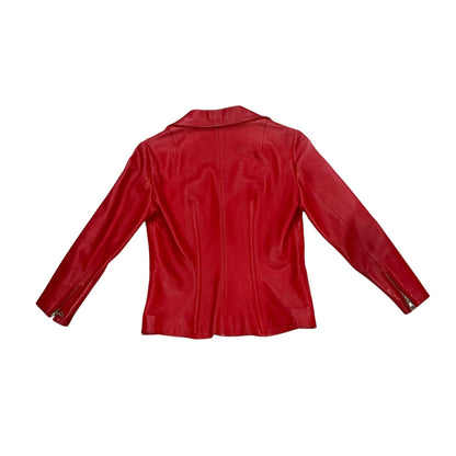DOLCE & GABBANA RED LEATHER JACKET