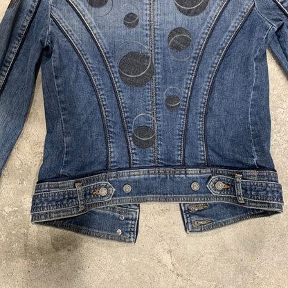 Galliano jean jacket dot detailed