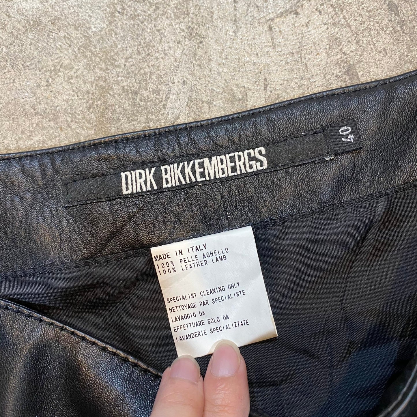 Dirk birkkembergs leather skirt