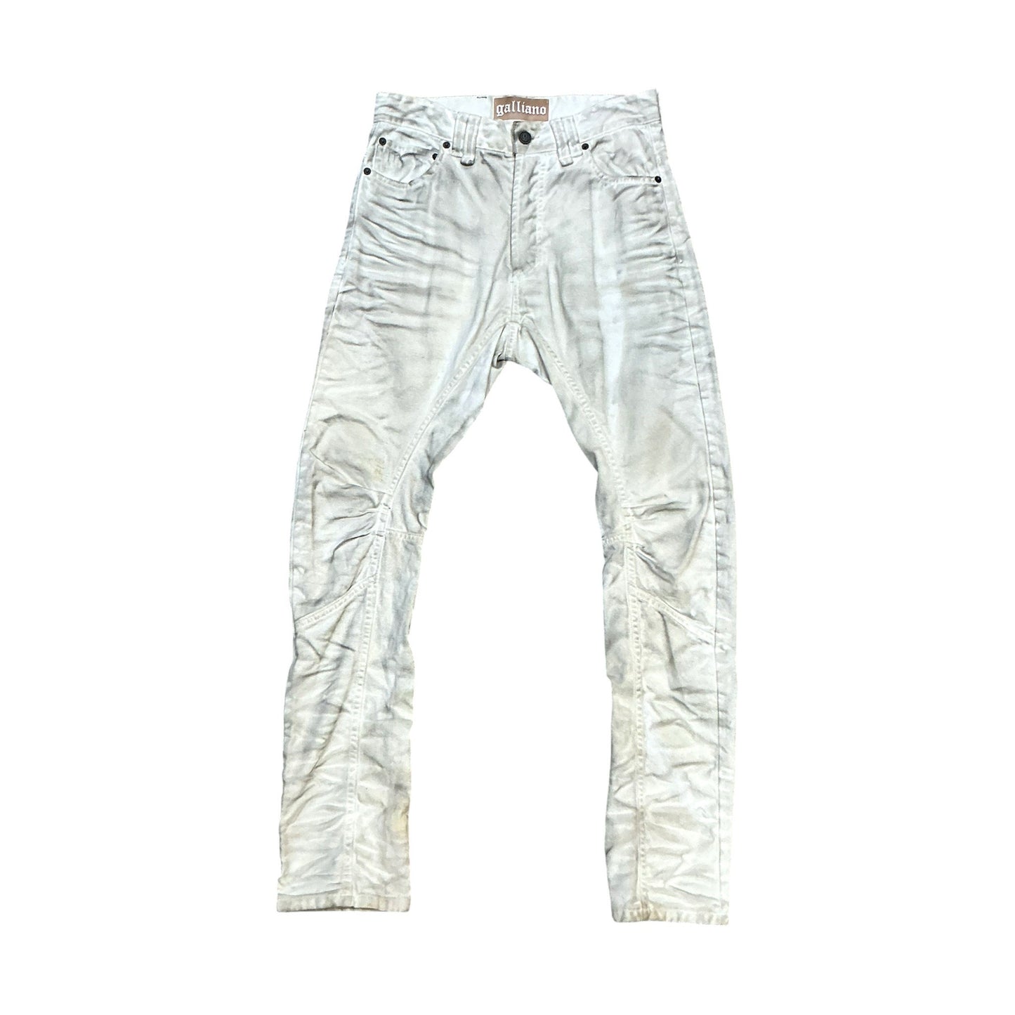 JOHN GALLIANO WHITE DISTRESSED JEANS