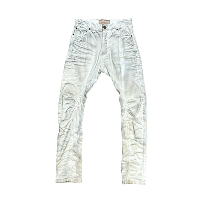 JOHN GALLIANO WHITE DISTRESSED JEANS