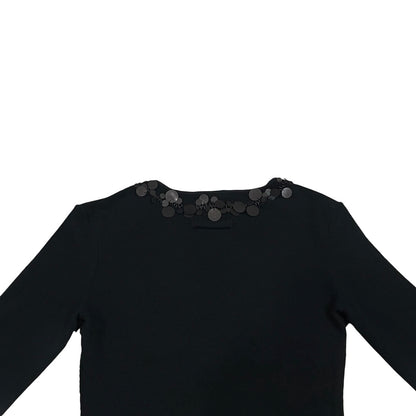 JEAN PAUL GAULTIER BLACK KNIT SEQUINS EMBELLISHMENT CARDIGAN