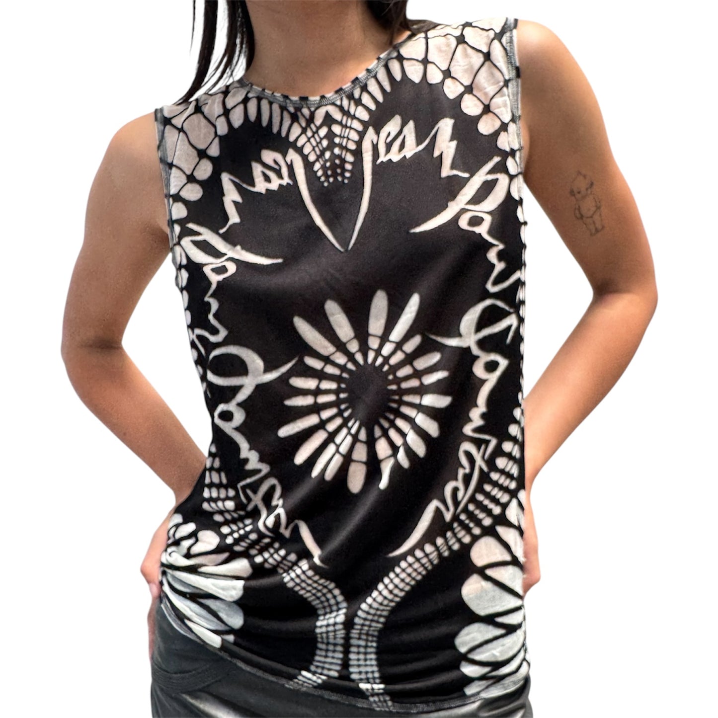 JEAN PAUL GAULTIER BLACK MESH TOP