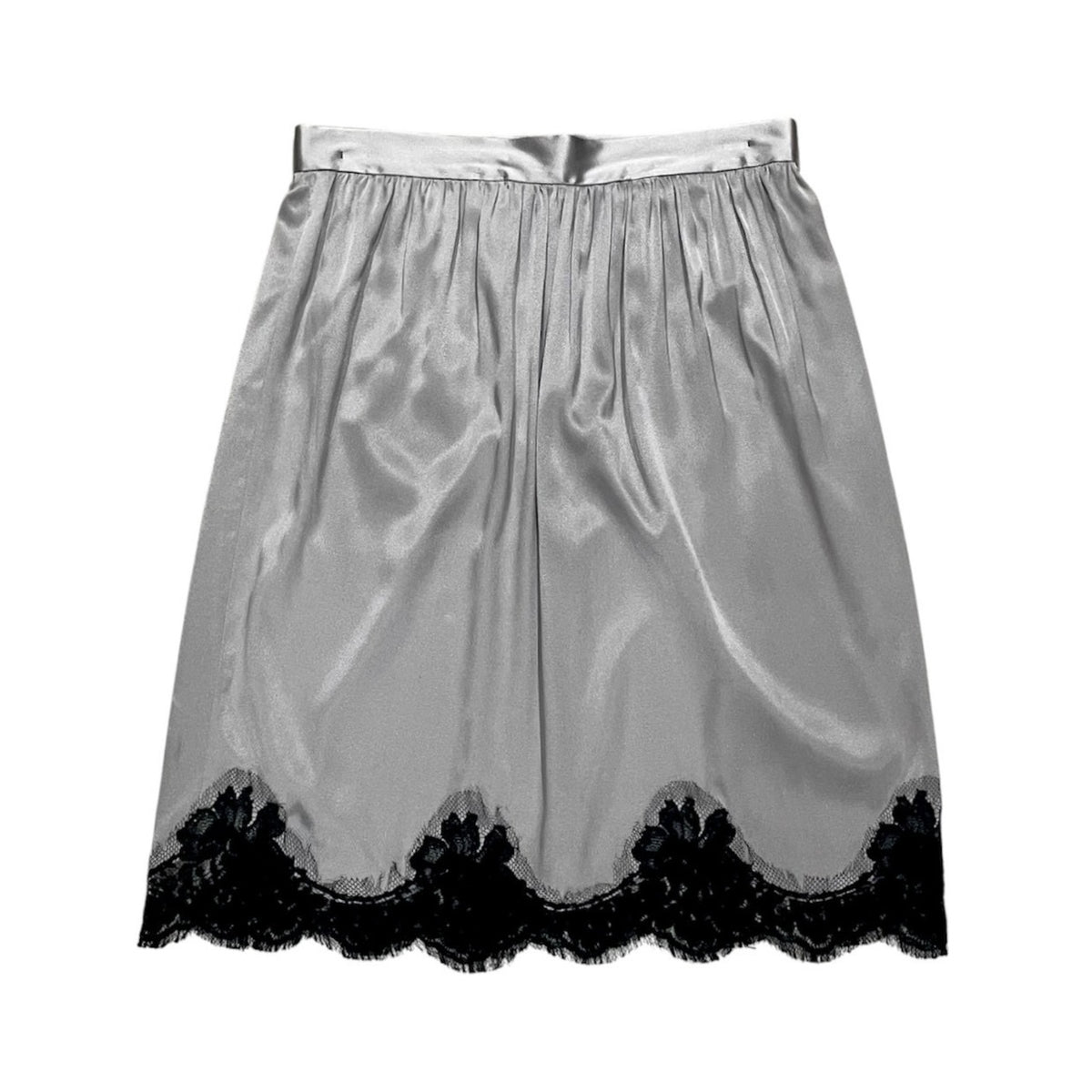DOLCE & GABBANA GREY SILK LACE SKIRT