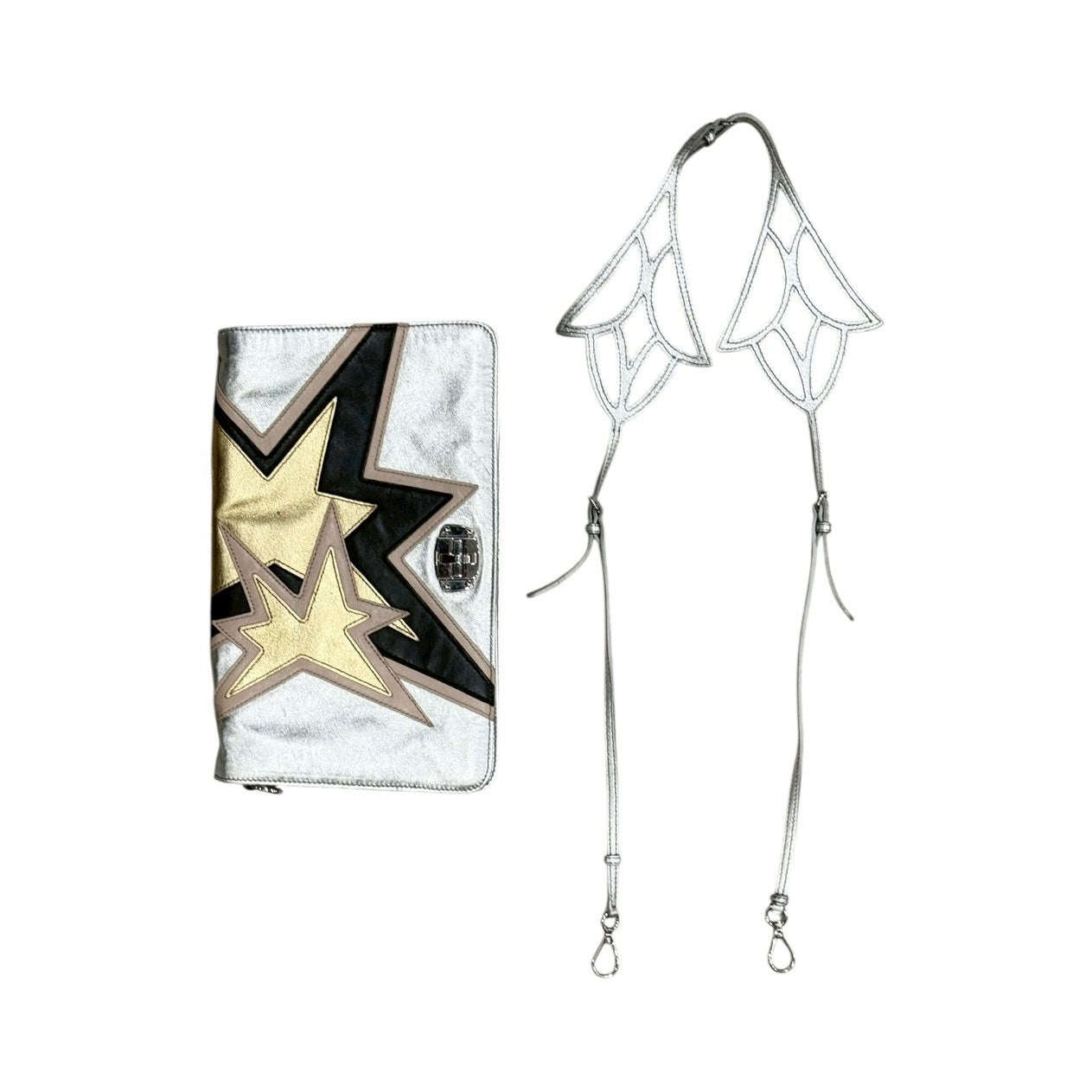 MIU MIU TRICOLOUR STAR MOTIF SHOULDER BAG