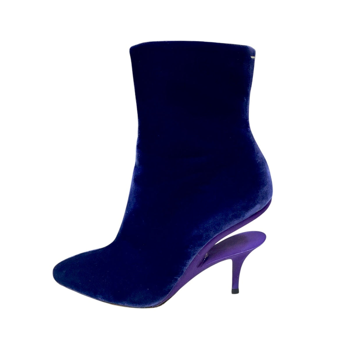 MAISON MARGIELA PURPLE VELVET CUT OUT HEELS BOOTS