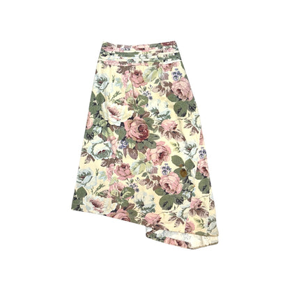 JUNYA WATANABE FLORAL SLIT BELT MAXI SKIRT