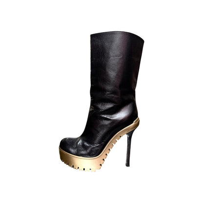 YVES SAINT LAURENT BLACK LEATHER BOOTS