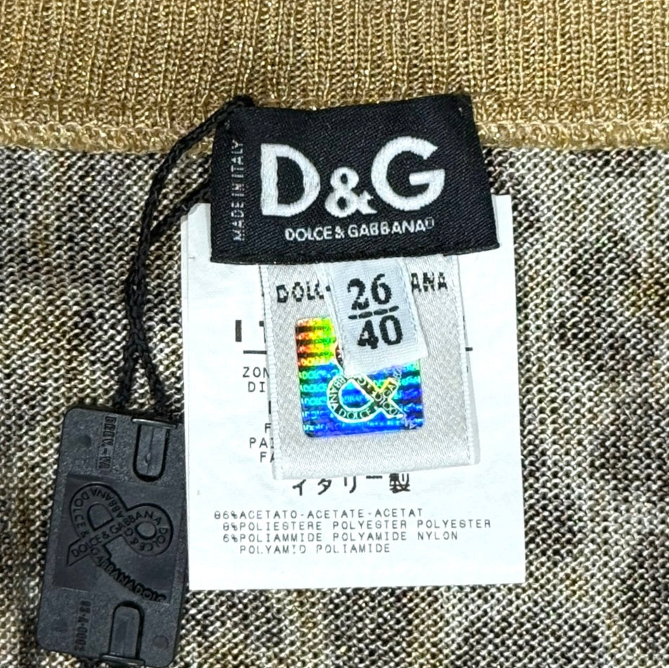 DOLCE & GABBANA SS2001 LEOPARD KNIT SKIRT