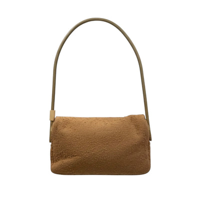 MIU MIU FW1999 BROWN WOOL RUBBER  SHOULDER BAG